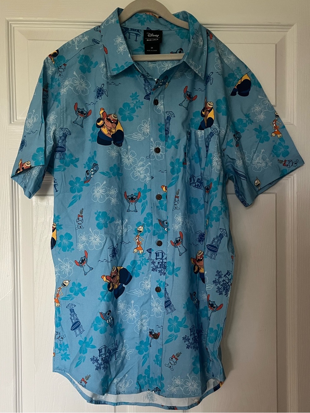 Disney Blue Lilo & Stitch Short-Sleeve Button-Down Shirt